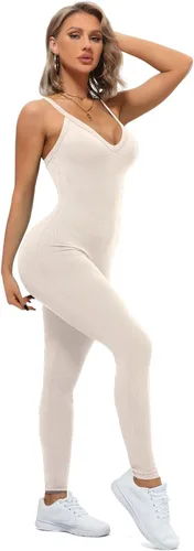 Vista 7 de VUTRU Women's Sexy Sleeveless Bodycon V Neck Tank Long Rompers One Piece Crisscross Back Jumpsuits Playsuit Clubwear