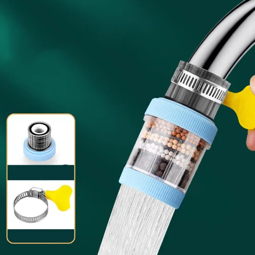 Vista 2 de Paquete de 3 filtros de montaje en grifo, purificador de filtro de agua para grifo, filtración de carbón activado, elimina cloro, fluoruro, metales