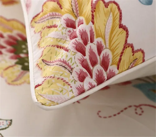 Vista 4 de ABREEZE Juego de funda de edredón tamaño individual con cierre de botón, 100% algodón egipcio, juego de ropa de cama floral de granja, color rosa, 3