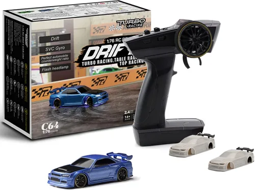Vista 16 de FLYCOLOR Turbo Racing 1:76 C82 RC Truck Car Full Proporciontional RC Mini Sports Car Control remoto para adultos Regalo (negro)