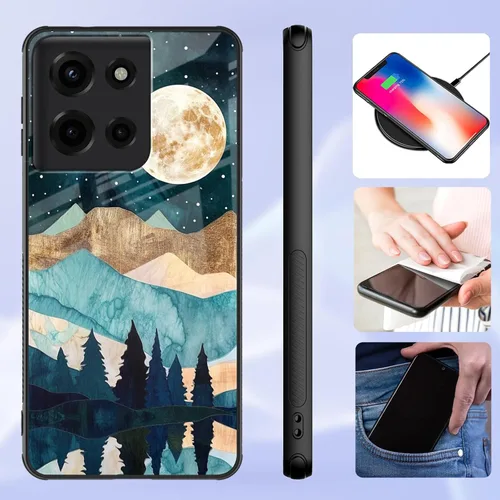 Vista 116 de Funda para Motorola Moto Edge 2022, cubierta trasera de vidrio templado con protector de pantalla, funda protectora a prueba de golpes para Motorola