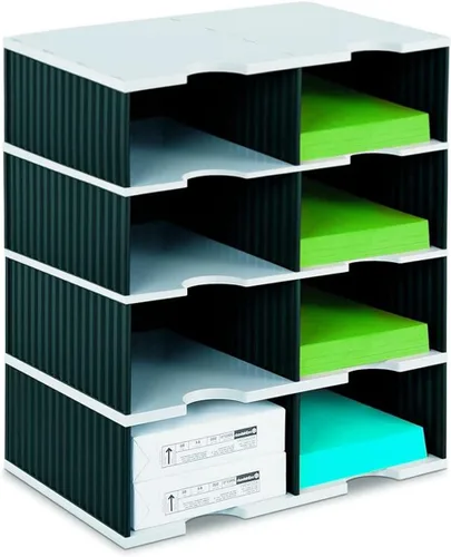 Vista 7 de Ultimate Office Organizador de escritorio Tierdrop. Clasificador de correo de alta capacidad de 6 compartimentos, aula y literatura, cuenta