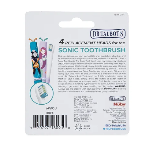 Vista 3 de Dr. Talbot's Cabezales de repuesto para cepillos de dientes sónicos, paquete de 4