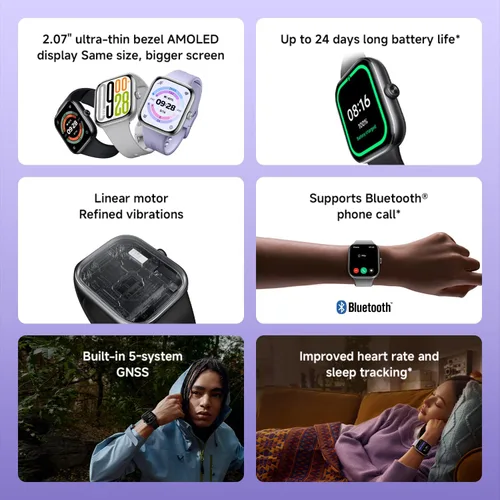 Vista 2 de XIAOMI Redmi Watch 5 Smartwatch, pantalla LCD de 2.07", 24 días de vida de batería, más de 150 modos deportivos, 2 MIC, 5ATM resistente al agua