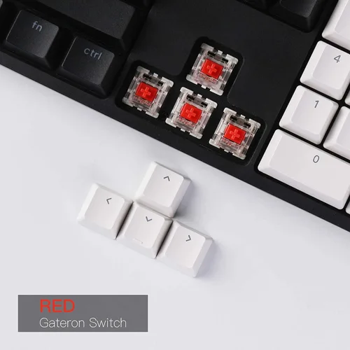 Vista 3 de Keychron C2 - Teclado mecánico de juegos con cable de 104 teclas para Mac con interruptor rojo Gateron G Pro retroiluminación LED blanca teclas ABS