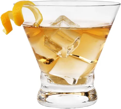 Vista 2 de Juego de 12 vasos de Martini – Copas de cóctel de diseño ceñido de 8 onzas con base pesada, construcción sin tallo para estabilidad – Vasos de barra