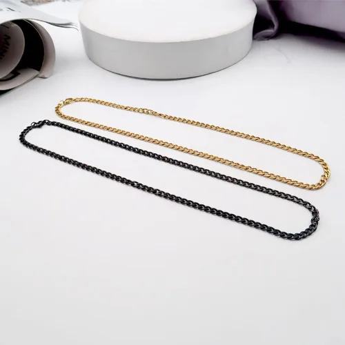 Vista 4 de 3 collares de cadena de acero inoxidable para hombre y mujer, de 18, 20, 22, 24 pulgadas