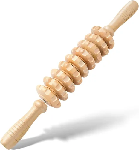 Vista 22 de Rodillo de masaje muscular - Pistola de fascia de tejido profundo para alivio del dolor miofascial, drenaje linfático y escultura corporal