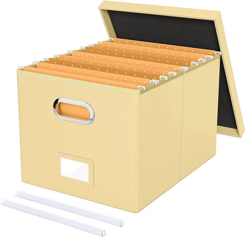 Vista 32 de Oterri Organizador de Archivos, Caja de Archivos, Gabinete de Archivos para Almacenamiento de Carpetas de Archivos Tamaño Carta, Organizador