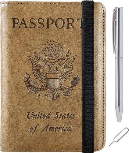 Vista 19 de Passport Holder, Travel Essentials, Passport Cover, RFID Travel Wallet 113#Negro