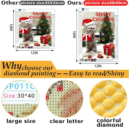 Vista 2 de Sinmoe 12 piezas de arte de diamantes de San Valentín DIY 5D Cat Diamond Painting Kits para adultos, pinturas de diamantes para niños, padres, niños