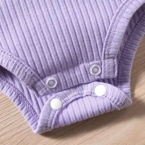 Vista 5 de Aalizzwell Conjunto de mameluco acanalado para bebés y niñas prematuros, para otoño e invierno