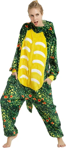 Vista 5 de Pijama de una pieza para adultos, disfraz de dinosaurio, para mujer