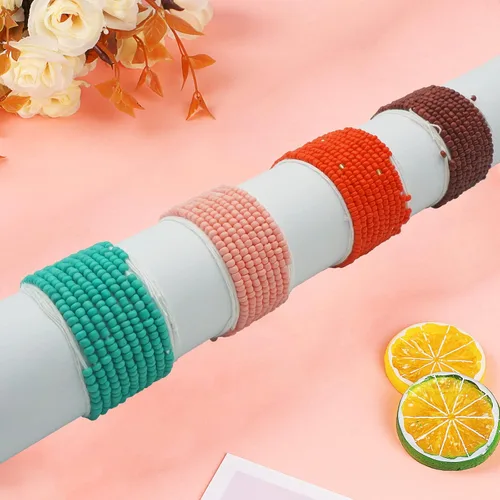 Vista 25 de 4 cuentas de cintura africana hechas a mano de 50 pulgadas para mujer, no elásticas (corbata)