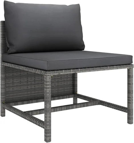 Vista 22 de Sofá de patio de 3 plazas con cojines, cómodo sofá, sofá al aire libre, sofá de patio, muebles de exterior, para patio, porche, césped, jardín o Gris