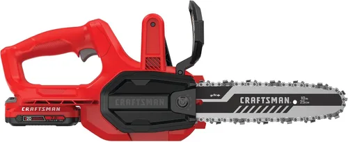 Vista 10 de CRAFTSMAN Mini Motosierra, Mini Motosierra Inalámbrica de 10 Pulgadas, Motosierra Eléctrica, Batería V20 y Cargador Incluidos, Cortador de Árboles