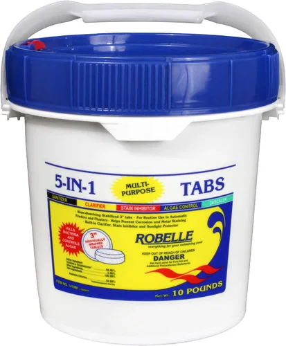 Vista 8 de Robelle tabletas de cloro multipropósito 5 en 1 de 3"., Blanco