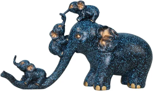 Vista 3 de Estatua de elefante de resina, escultura de elefante, esculturas de elefante, adornos para el hogar, dormitorio, sala de estar, jardín, oficina