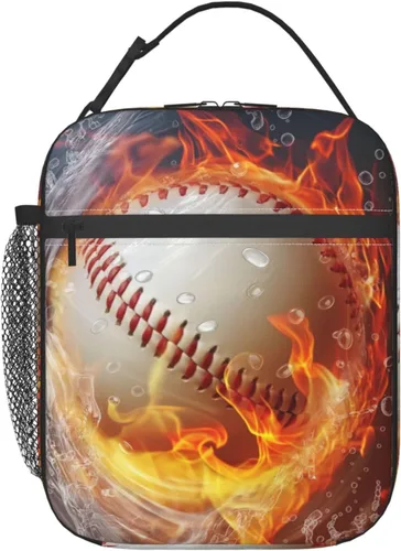 Vista 13 de Lonchera aislada para niños y adultos, lonchera de béisbol para el trabajo, picnic, escuela, viajes, senderismo, playa o pesca, bolsa de almuerzo