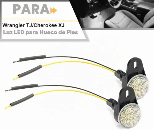 Vista 4 de Luz interior LED para el espacio de pies con arnés para Jee'p Wrangler TJ Blanco Jeep Dodge