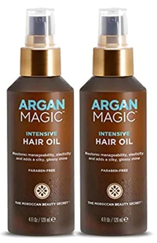 Vista 7 de Argan Magic Aceite intensivo para el cabello, restaura la manejabilidad y la elasticidad, añade brillo y brillo, controla el encrespamiento, sin