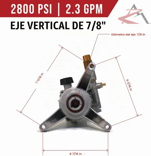 Vista 2 de Bomba de agua para hidrolavadora Excell VR2500 VR2522 VR2530 Troybilt 020486 y más.