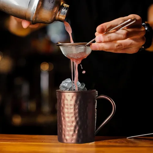 Vista 6 de TJ Moscow Mule - Juego de 2 tazas de cobre 100% puro de 14 onzas, tazas de cobre hechas a mano, resistentes al deslustre, regalo para bebidas frías