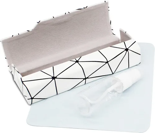 Vista 2 de Funda de gafas deslumbrante celosía, funda protectora portátil para gafas, cubierta rígida para gafas de moda, unisex..