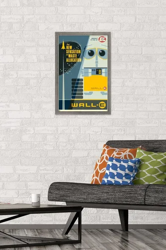 Vista 2 de Trends International Disney Pixar Wall-E - Póster de pared New Sensation, 14.72 x 22.37 pulgadas, versión enmarcada de madera de granero