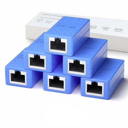 Vista 13 de Dingsun Acoplador RJ45, extensor Ethernet para conector hembra a hembra Cat7/Cat6/Cat5e/Cat5 (1 paquete, negro)