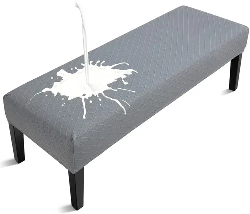 Vista 18 de Fuloon - Funda impermeable para banco de comedor, funda extraíble para banco lavable, protector de asiento para banco para sala de estar, Beige