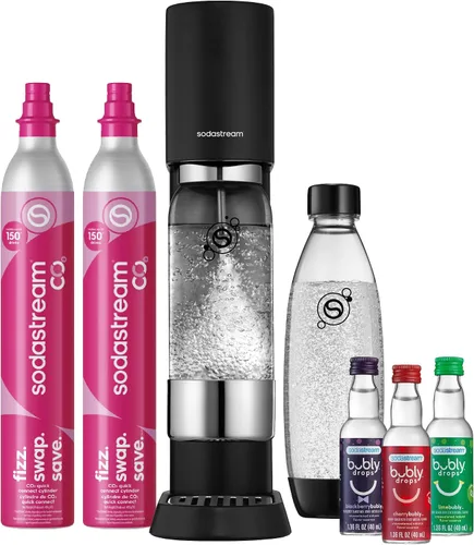 Vista 11 de SodaStream Enso - Kit para hacer agua con gas (negro) - incluye CO2, botella de carbonatación de 32 FL Oz. VISTO-EN-TV