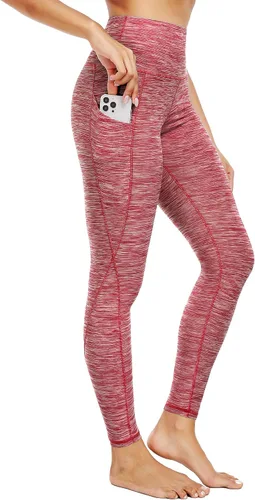 Vista 73 de Neleus calzas de yoga para mujer con bolsillo y cintura alta, para correr, con control de barriga