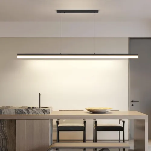 Vista 11 de Lámpara de araña moderna, lámpara colgante LED de 39 pulgadas con control remoto de 3000 a 6500 K, temperatura de color ajustable, lámpara