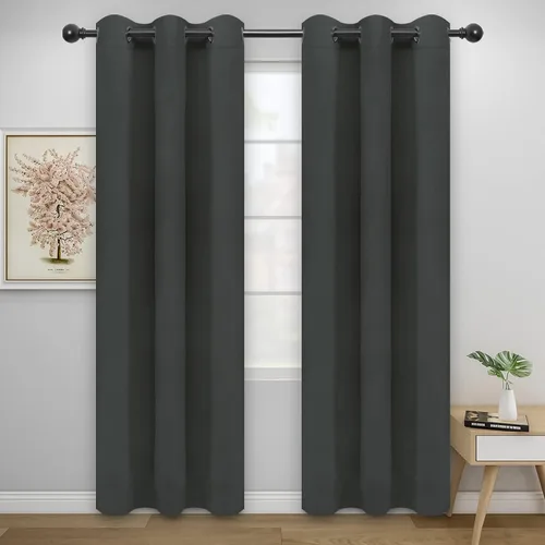 Vista 129 de Easy-Going - Cortinas opacas para dormitorio, aislamiento térmico sólido con ojales, cortinas de ventana para reducción de ruido, cortinas