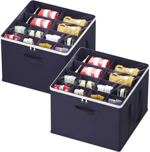 Vista 22 de Lifewit Organizador de almacenamiento de zapatos para armario para 12-16 pares, contenedor de almacenamiento grande de tela con cubierta