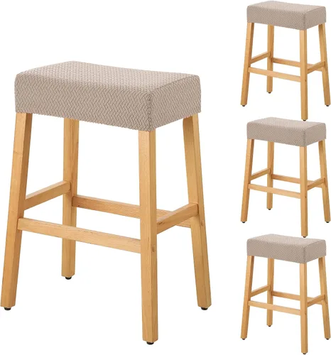 Vista 28 de YISUN Fundas de taburete rectangulares, paquete de 2 fundas elásticas impermeables para asiento de silla de montar, taburetes de bar, sillas de bar