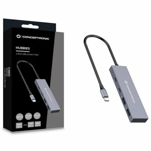 Vista 3 de Hub USB Conceptronic HUBBIES13G Gris (1 unidad)