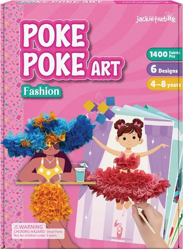 Vista 17 de jackinthebox Poke Poke Art - Temas de animales, arte y manualidades de tela sin desorden, kits de prensado de flores, regalo para niños, regalos