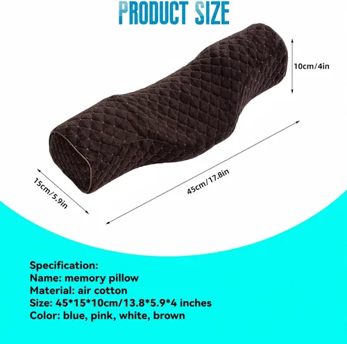 Vista 4 de Almohada cervical para el cuello, almohada cervical de espuma viscoelástica para dormir de lado (marrón)