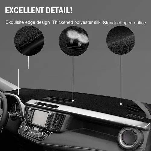 Vista 2 de para Toyota Rav4 2013 2014 2015 2016 2017 2018 Funda para Salpicadero, Funda para Consola Central, Alfombrilla para Tablero, Alfombra Protectora