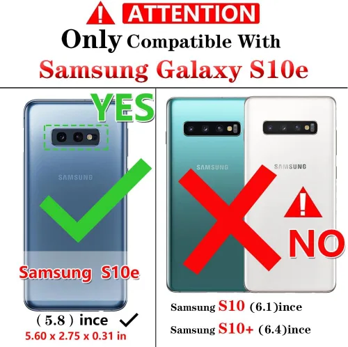 Vista 2 de Funda para Samsung Galaxy S10e: Galaxy S10e con protector de pantalla - Fundas protectoras de grado militar con soporte de anillo de dedo