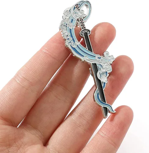 Vista 6 de Anime Demon Slayer Brooch Pin - Kimetsu no Yaiba Tanjiro Nezuko Shinobu Figure Characters Metal Sword Enamel Pins Badges Collection Cosplay Jewelry