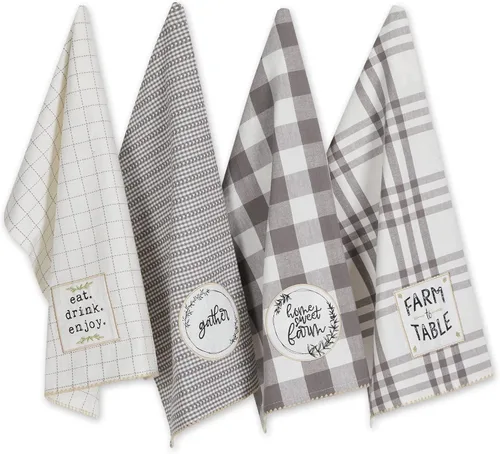 Vista 13 de DII Home Sweet Farmhouse Kitchen Collection, manoplas de horno, juego de toallas de cocina, color rojo granero, 4