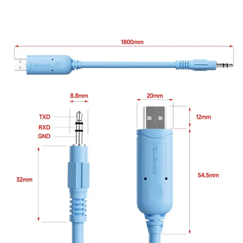 Vista 6 de Cable de programación USB RS232 de 6 pies a 0.138 in, USB a 0.138 in para conector de audio AJ Cable de programación compatible con Windows, Linux