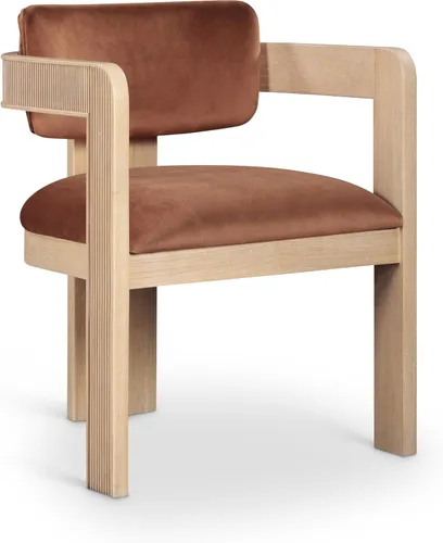 Vista 4 de Meridian Furniture Sacha - Juego de 2 sillas de comedor de terciopelo y Terciopelo coñac