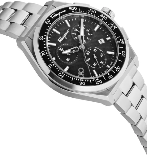 Vista 3 de Salvatore Ferragamo Ferragamo 1898 SFUI00821 - Reloj deportivo para hombre, color negro, Acero inoxidable, Ferragamo Chrono