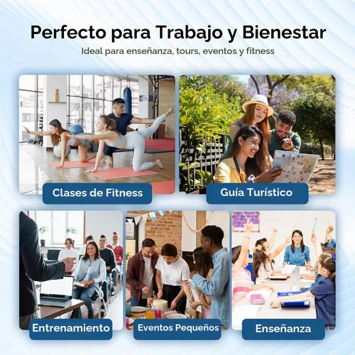 Vista 4 de WinBridge - Amplificador de voz portátil con micrófono Bluetooth Lavalier, micrófono de profesor con altavoz, amplificador de solapa inalámbrico