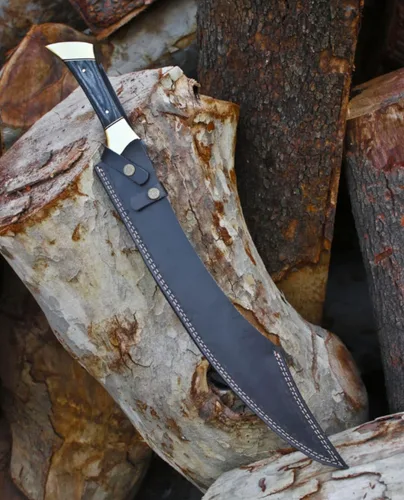 Vista 4 de Espada vikinga hecha a mano de acero J2 con funda de cuero