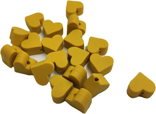 Vista 7 de 100 cuentas de perlas de silicona con forma de corazón para bolígrafo, accesorio de bolígrafo de 0.555 pulgadas, mini cuentas de corazón de silicona